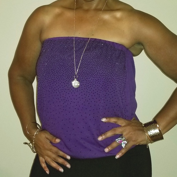 Lane Bryant Tops - NWT Lane Bryant Purple Sequin Tube Top